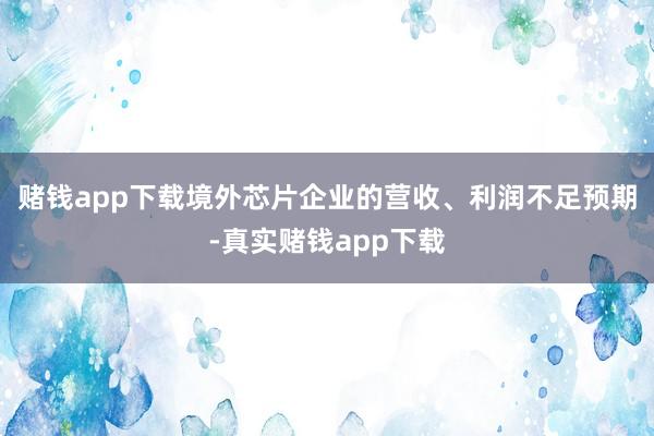 赌钱app下载境外芯片企业的营收、利润不足预期-真实赌钱app下载