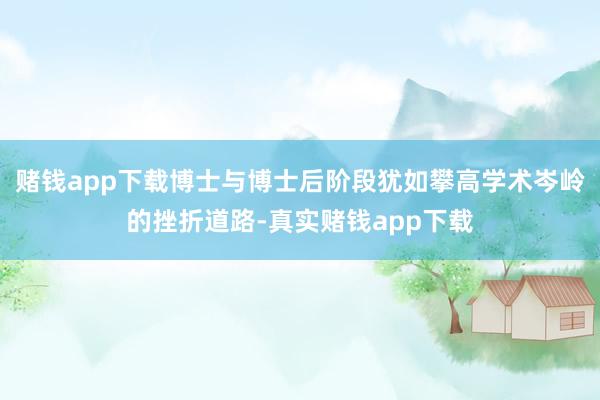 赌钱app下载博士与博士后阶段犹如攀高学术岑岭的挫折道路-真实赌钱app下载