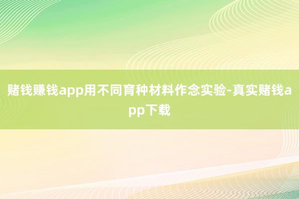 赌钱赚钱app用不同育种材料作念实验-真实赌钱app下载