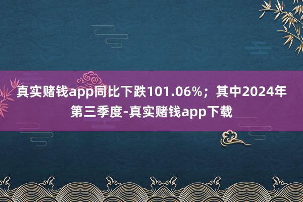 真实赌钱app同比下跌101.06%；其中2024年第三季度-真实赌钱app下载