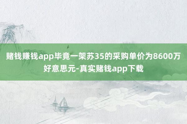 赌钱赚钱app毕竟一架苏35的采购单价为8600万好意思元-真实赌钱app下载