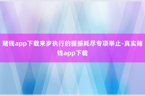赌钱app下载来岁执行的提振耗尽专项举止-真实赌钱app下载