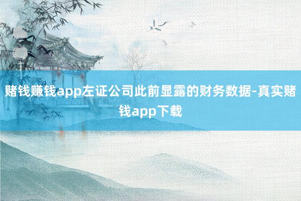 赌钱赚钱app左证公司此前显露的财务数据-真实赌钱app下载