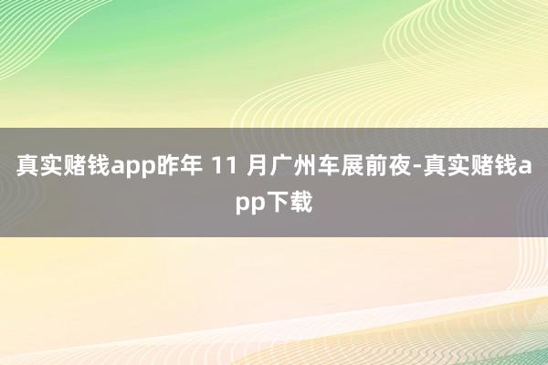 真实赌钱app昨年 11 月广州车展前夜-真实赌钱app下载