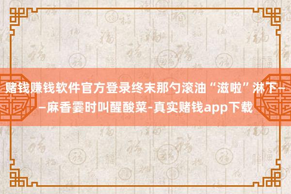 赌钱赚钱软件官方登录终末那勺滚油“滋啦”淋下——麻香霎时叫醒酸菜-真实赌钱app下载
