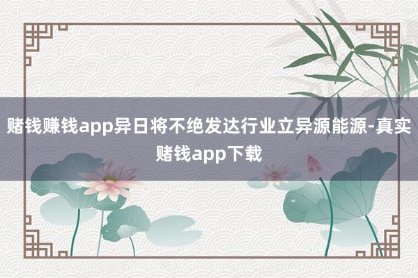 赌钱赚钱app异日将不绝发达行业立异源能源-真实赌钱app下载