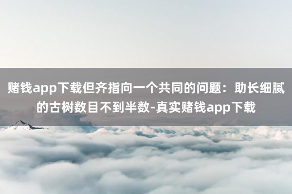 赌钱app下载但齐指向一个共同的问题:助长细腻的古树数目不到半数-真实赌钱app下载