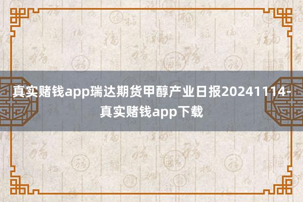 真实赌钱app瑞达期货甲醇产业日报20241114-真实赌钱app下载