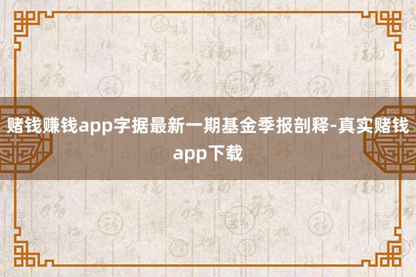 赌钱赚钱app字据最新一期基金季报剖释-真实赌钱app下载